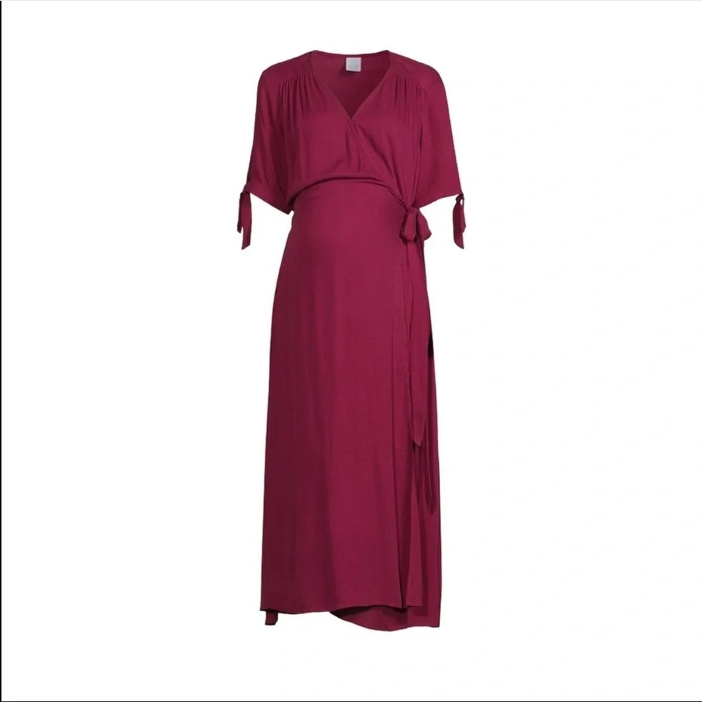 Maternity Print Wrap Dress - Picture 6 of 6